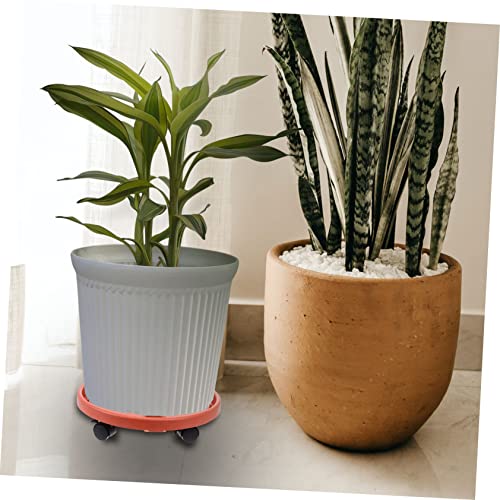 SEWOART Verdicktes Bewegliches Pflanzentopf tablett mit Universellen Runder Wasserdichter Kunststoff blumentopf untersetzer Praktisches Leicht zu Reinigendes Pflanzenregal Braun von SEWOART