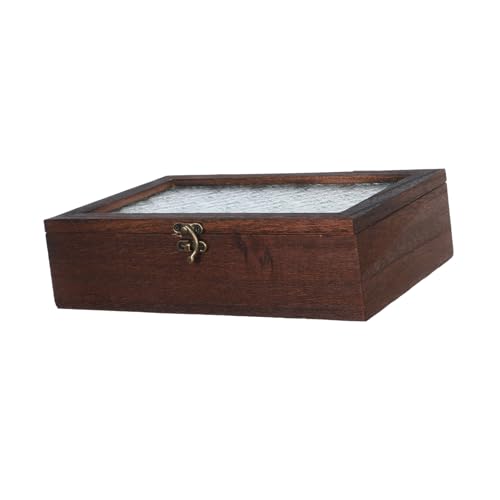 SEWOART Vintage Holzschrank mit Glasdeckel Vielseitiger Aufbewahrungsschrank für Tee Kosmetik und Kleine Gegenstände Großes Fassungsvermögen Natürliche Holzmaserung Klassischer Schmuck und SEWOART Vintage Holzschrank mit Glasdeckel Vielseitiger Aufbewahrungsschrank für Tee Kosmetik und Kleine Gegenstände Großes Fassungsvermögen Natürliche Holzmaserung Klassischer Schmuck und von SEWOART