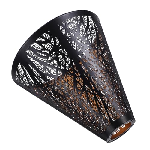 SEWOART Vintage Metall Lampenschirm Schmiedeeisen Lampenabdeckung mit Gravur Schwarz Außen Gold Innen Treppenform Ersatz für Tischlampe Stehlampe Wandlampe Deckenleuchte Retro Stil SEWOART Vintage Metall Lampenschirm Schmiedeeisen Lampenabdeckung mit Gravur Schwarz Außen Gold Innen Treppenform Ersatz für Tischlampe Stehlampe Wandlampe Deckenleuchte Retro Stil von SEWOART