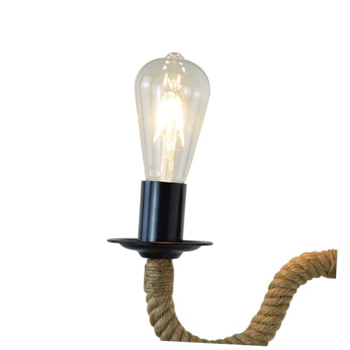 SEWOART Wandlampe im Industrial Stil mit Eisen und Rope Design Innen Wandleuchte für Flur und Schlafzimmer Dekorative Nachttischlampe ohne Leuchtmittel Robuste Vintage Wandbeleuchtung von SEWOART