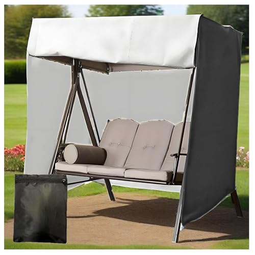 Hollywoodschaukel Abdeckung 3 Sitzer Waterproof and UV-Resistant Schaukel Zubehör für Rasen, Garten, Party ,Black-223*152*183cm von SEXIPLEXIX