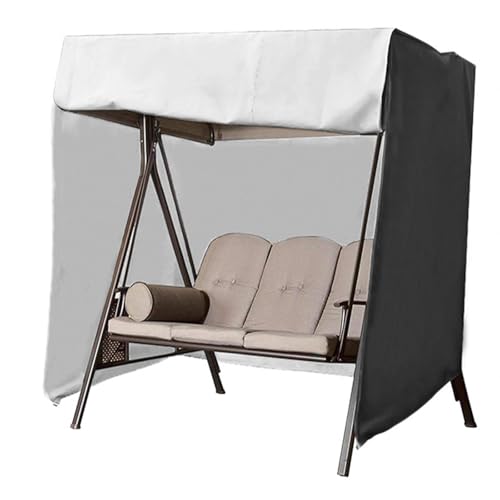Hollywoodschaukel Abdeckung Waterproof，Windproof, UV-Resistant, Heavy Duty Hollywoodschaukel Abdeckung 3 Sitzer für Rasen, Garten, Party ,Black-220*125*170cm von SEXIPLEXIX