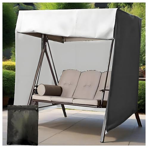 Hollywoodschaukel Abdeckung Waterproof and UV-Resistant Hollywoodschaukel Abdeckung für Rasen, Garten, Party ,Black-220*125*170cm von SEXIPLEXIX