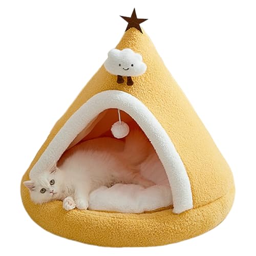 Premium Halbgeschlossenes Katzenbett mit abnehmbarem Bezug – Wolkensamt & PP-Baumwolle Katzenversteck für Indoor-Kätzchen, warm und gemütlich Premium Halbgeschlossenes Katzenbett mit abnehmbarem Bezug – Wolkensamt & PP-Baumwolle Katzenversteck für Indoor-Kätzchen, warm und gemütlich von SEYIMTU