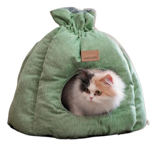 Stilvolles Katzenbett Zelt mit abnehmbarem Bezug - Weiches Flanell & PP-Baumwollbett für Indoor-Katzen, langlebig & maschinenwaschbar Stilvolles Katzenbett Zelt mit abnehmbarem Bezug - Weiches Flanell & PP-Baumwollbett für Indoor-Katzen, langlebig & maschinenwaschbar von SEYIMTU