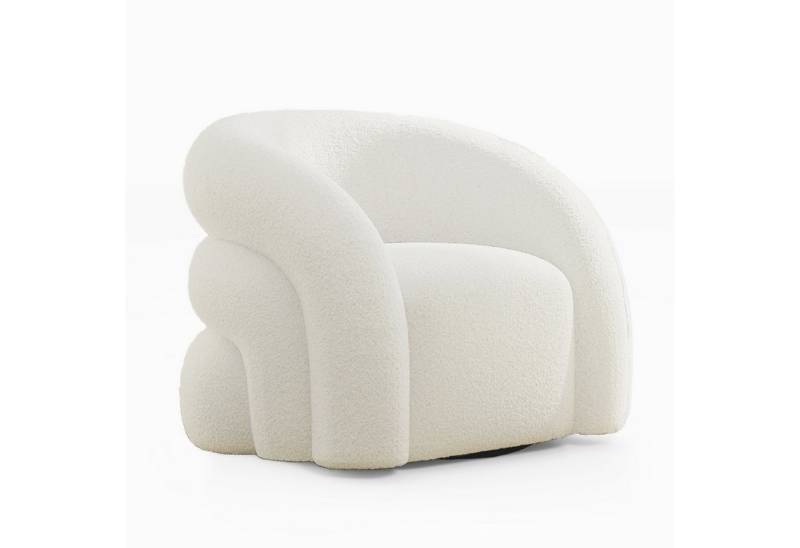 SEYNAR Drehsessel Moderner Boucle-Gewebe Polstersessel, Lesesessel, 360° Drehbar (1-St), Breit Gepolstert mit Flauschigem Sherpa-Armlehn von SEYNAR