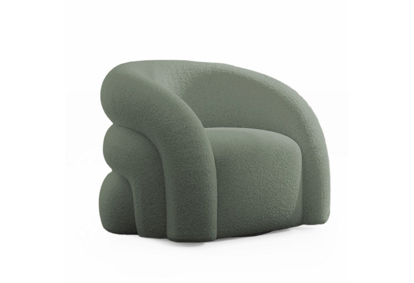 SEYNAR Drehsessel Moderner Boucle-Gewebe Polstersessel, Lesesessel, 360° Drehbar (1-St), Breit Gepolstert mit Flauschigem Sherpa-Armlehn von SEYNAR