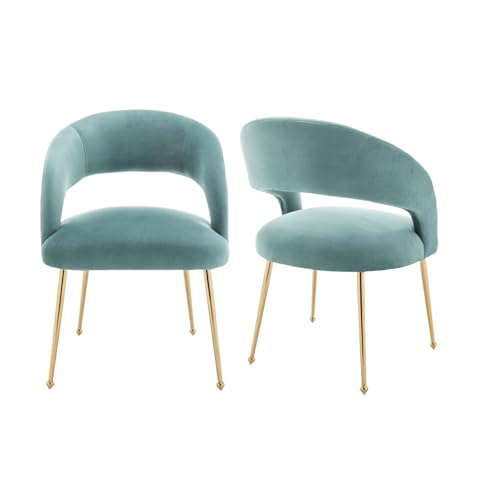 Einkaufstühlen, moderne wohnzimmer - stühle, samt sitzbank mit goldbeinen und ein halbes dutzend mit samt akzent arbeitender stühle im empfangsraum, im schlafzimmer und in einem bibliothek(Grün) von SEYNAR