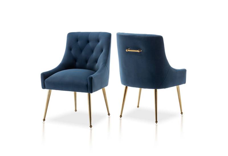 SEYNAR Esszimmerstuhl Polsterstuhl Kosmetikstuhl Wohnzimmersessel mit goldenen Beinen (2 St), für Schreibtisch, Schlafzimmer und Küche von SEYNAR