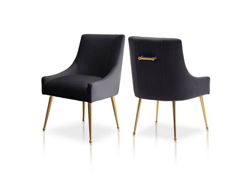 SEYNAR Esszimmerstuhl Polsterstuhl Samtstuhl Wohnzimmerstuhl mit goldenen Beinen (2 St), getufteter Akzentstuhl für Wohnzimmer Arbeitszimmer von SEYNAR