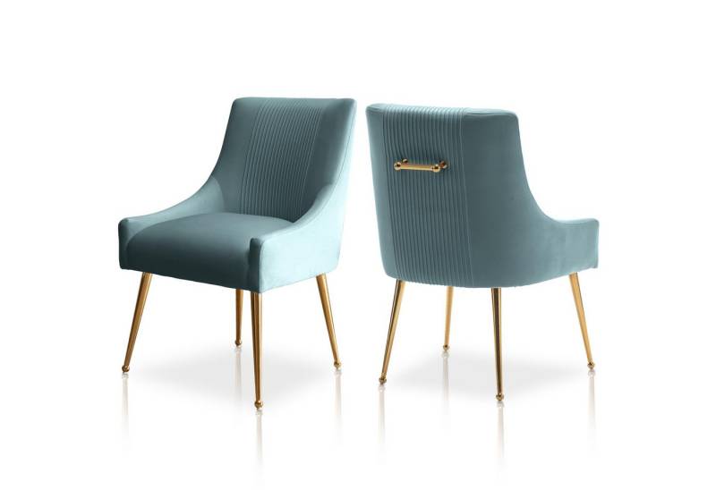SEYNAR Esszimmerstuhl Polsterstuhl Samtstuhl Wohnzimmerstuhl mit goldenen Beinen (2 St), getufteter Akzentstuhl für Wohnzimmer Arbeitszimmer von SEYNAR