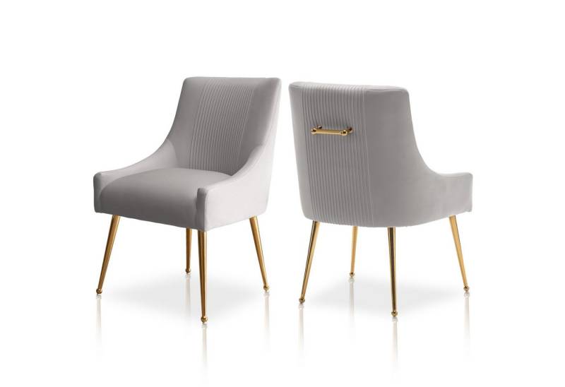 SEYNAR Esszimmerstuhl Polsterstuhl Samtstuhl Wohnzimmerstuhl mit goldenen Beinen (2 St), getufteter Akzentstuhl für Wohnzimmer Arbeitszimmer von SEYNAR