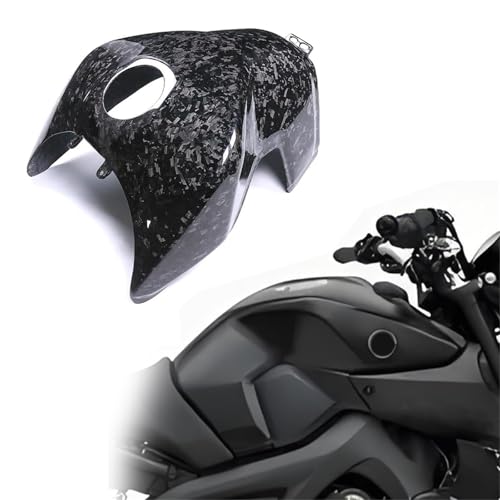 Motorrad-Karosserieschutz Motorrad Schutz Verkleidung Abdeckung Schutz Carbon Fiber Kraftstoff Tank Abdeckung Verkleidung Abdeckung Zubehör Für Yamaha MT 09 2017 2018 2019 2020(Black-Glossy) von SEYXF