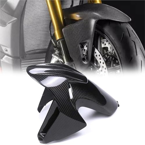 Motorrad-Karosserieschutz Motorradzubehör Schutzverkleidungsabdeckung Kotflügel Carbonfaser-Kotflügel Vorne Rad-Spritzschutz Schutzabdeckung Für Ducati Streetfighter V2 2022 2023 2024(Black-Glossy) von SEYXF