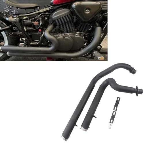 Motorradauspuff Motorrad Dual Auspuffschalldämpfer Slash Cut Schalldämpfer Für H-ONDA VT400 1994 1995 1996 1997 1998 1999 2000 2001 2002 2003(Nero) von SEYXF