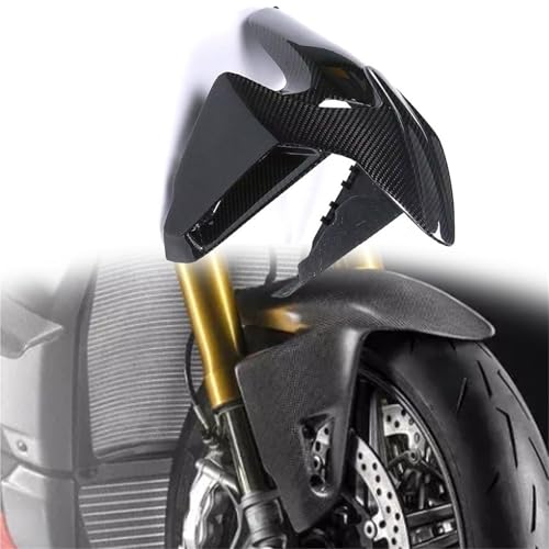 SEYXF Motorrad-Karosserieschutz Für Ducati Panigale V4 V4S 2018–2024 2023 2022 2021 Motorradzubehör Schutzblech Verkleidung Kotflügel Carbon Vorderradkotflügel Radschutzabdeckung(Black-Glossy) von SEYXF