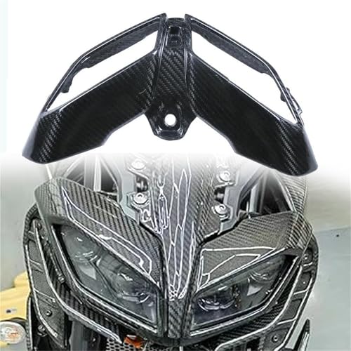 SEYXF Motorrad-Karosserieschutz Für Yamaha MT-09 2017 2018 2019 Motorradzubehör: Carbon-Scheinwerferschutzabdeckung, Frontscheinwerferschutz, Verkleidungsabdeckung(Nero) von SEYXF