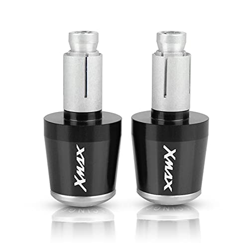 SEYXF Motorrad Lenkerenden 7/8 "22mm Für Yamaha Xmax 250 XMAX300 X MAX Xmax 400 X-MAX250 300 400 2017-2019 Motorrad Lenkerende Griffgriffe Endhandkappe(Silver) von SEYXF