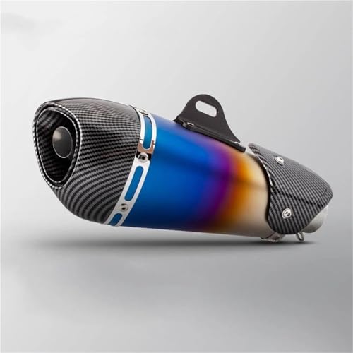 SEYXF Motorradauspuff 51 Mm Motorrad-Auspuffrohr Aus Edelstahl Für Yamaha R3 MT07 FZ1 R6 R15 Für Kawasaki ZX6R ZX10 Z900 Z400 1000(Multi-Colored) von SEYXF