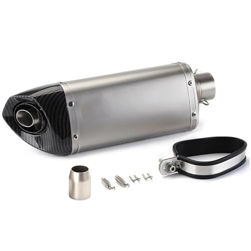 SEYXF Motorradauspuff Modifizierter Motorrad-Auspuff Mit Schalldämpfer Aus Carbonfaserimitat In Schrägem Dreieck Für H-ONDA CB500X CB 500X CB500 X CB 500 X(420mm) von SEYXF