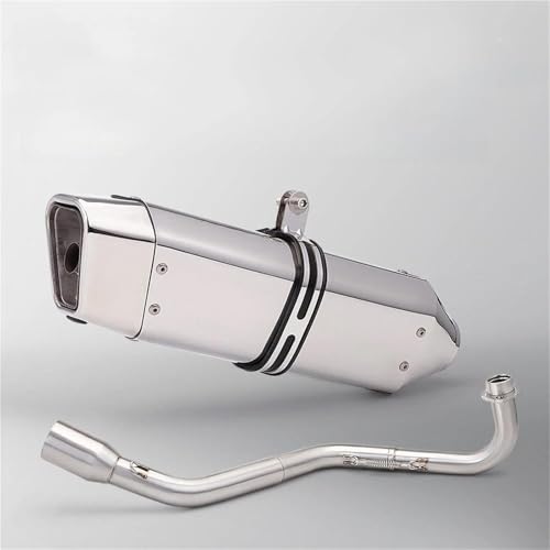 SEYXF Motorradauspuff Motorrad-Schalldämpfer Aus Edelstahl Mit Vorderem Verbindungsstück Für H-ONDA MSX125 MSX125 2012 2013 2014 2015 2016 2017 2018 2019 2020(Silver) von SEYXF