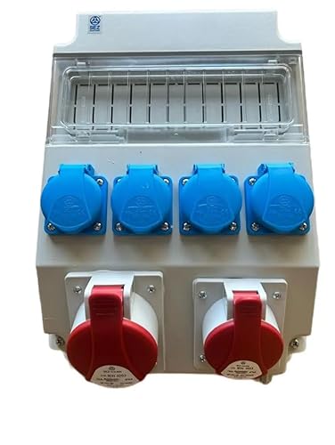 NAKA Stromverteiler Wandverteiler Profi-Baustromverteiler CEE 32A 16A 4x230V Schuko mit Hager-Sicherungen ROS11/x-21/S //97 von SEZ