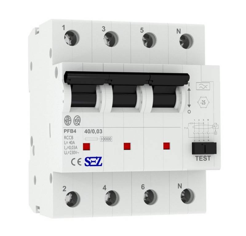 SEZ Schalter SEZ Fi-Schalter 40A 30mA 4p 10kA TypA 0090684 FI-Schutzschalter (1-St) von SEZ