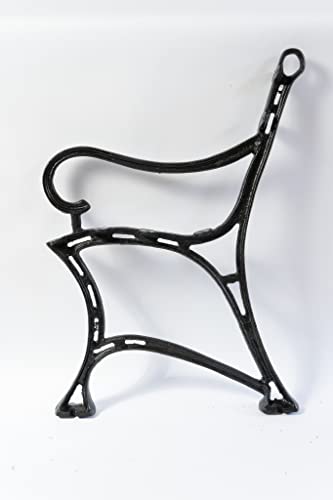 SEZAM Bankfüße aus Gusseisen Schwarz x 2 Stück, mit Rückenlehne & Armstütze - 51 x 36 x 75 cm, für 6 Holzbankbretter - für Gartenbänke, Seitenteil SEZAM Bankfüße aus Gusseisen Schwarz x 2 Stück, mit Rückenlehne & Armstütze - 51 x 36 x 75 cm, für 6 Holzbankbretter - für Gartenbänke, Seitenteil von SEZAM