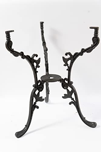SEZAM Tischgestell aus Gusseisen Schwarz, rund - Höhe 65 cm, mit 3 Beinen, Gartentisch - Tischfuß - Tischbein von SEZAM