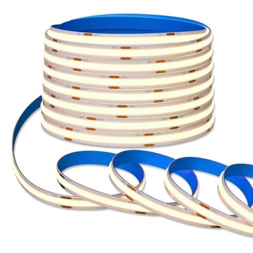 SEZO 10M FCOB Selbstklebend LED Streifen 24V 480LEDs/M Warmweiß 3000K Hohe Dicht Lights Dimmbar COB LEDs Lichtband 8mm IP30 Nicht Wasserdicht PCB Weiß für DIY Innenbeleuchtung SEZO 10M FCOB Selbstklebend LED Streifen 24V 480LEDs/M Warmweiß 3000K Hohe Dicht Lights Dimmbar COB LEDs Lichtband 8mm IP30 Nicht Wasserdicht PCB Weiß für DIY Innenbeleuchtung von SEZO