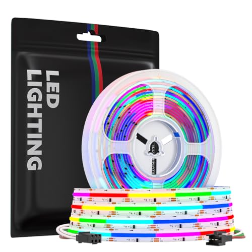 SEZO 12V FCOB COB WS2811 IC RGB LED Streifen Dimmbar LED Strip 5M 864LEDs/m Pixel Individuell Adressierbaren Traumfarbe COB LED Lichtleiste,12mm IP30 Nicht Wasserdicht für Home Party Dekoration SEZO 12V FCOB COB WS2811 IC RGB LED Streifen Dimmbar LED Strip 5M 864LEDs/m Pixel Individuell Adressierbaren Traumfarbe COB LED Lichtleiste,12mm IP30 Nicht Wasserdicht für Home Party Dekoration von SEZO
