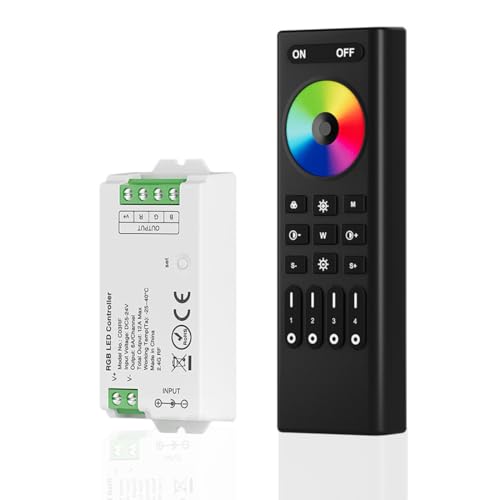 SEZO 2.4G RF RGB LED Controller Kit C03RF Controller und RC03RFB 4-Zonen Wireless Fernbedienung Gruppensteuerung Mehrere Farbmodi für 5050 FCOB RGB LED-Streifen DC5-24V SEZO 2.4G RF RGB LED Controller Kit C03RF Controller und RC03RFB 4-Zonen Wireless Fernbedienung Gruppensteuerung Mehrere Farbmodi für 5050 FCOB RGB LED-Streifen DC5-24V von SEZO