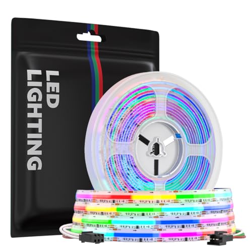 SEZO 24V WS2811 RGB IC FCOB LED Streifen Individuell Adressierbaren Traumfarbe Dimmbar LED Strip 5M 4320 LEDs Pixel COB LED Lichtleiste, Breite 12mm IP66 Wasserdicht für Home Party Dekoration SEZO 24V WS2811 RGB IC FCOB LED Streifen Individuell Adressierbaren Traumfarbe Dimmbar LED Strip 5M 4320 LEDs Pixel COB LED Lichtleiste, Breite 12mm IP66 Wasserdicht für Home Party Dekoration von SEZO