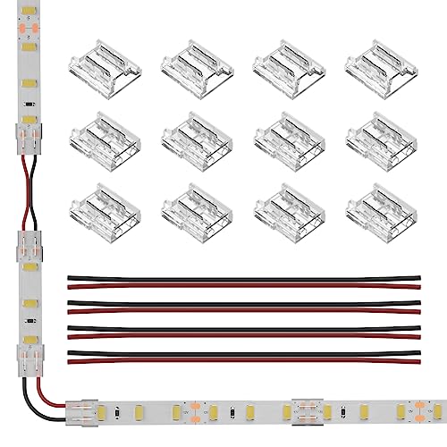 SEZO 2PIN SMD LED Strip Verbinder Kit LED Eckverbinder 12PCS 10mm Transparenter Ungeverdrahteter Lückenloser Lötfreier Board to Board/Board to Wire Connectors + 4PCS 15cm 22AWG Verlängerungsdraht SEZO 2PIN SMD LED Strip Verbinder Kit LED Eckverbinder 12PCS 10mm Transparenter Ungeverdrahteter Lückenloser Lötfreier Board to Board/Board to Wire Connectors + 4PCS 15cm 22AWG Verlängerungsdraht von SEZO
