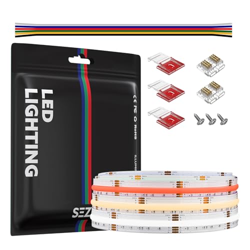 SEZO 3M COB LED Streifen DC24V RGB CCT, 2520LEDs COB LED Strip Flexible Dimmbar Warmweiß & Kaltweiß Hohe Dichte LED Lichterkette 12mm IP30 Nicht Wasserdicht zur Innen Dekoration SEZO 3M COB LED Streifen DC24V RGB CCT, 2520LEDs COB LED Strip Flexible Dimmbar Warmweiß & Kaltweiß Hohe Dichte LED Lichterkette 12mm IP30 Nicht Wasserdicht zur Innen Dekoration von SEZO