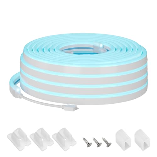 SEZO 3M Neon LED Streifen RGB neon LED Strip IP67 Wasserdichte 108LEDs/m DC24V 8mm DIY Flexibel Hohe Helligkeit Neon LED Lichtband für Außen und Innen Aussenbereich Heim Thema Dekoration von SEZO