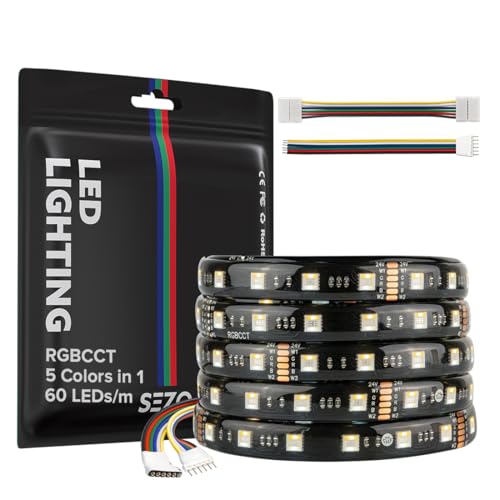 SEZO 5050 RGBCCT LED Streifen lichter 5 in 1 RGB+Warmweiß 3000K-6000K 24V 5M 60LEDs/M IP65 Wasserdicht RGBW RGBWW Superhelles led band für die Beleuchtung zu Hause und im Schlafzimmer SEZO 5050 RGBCCT LED Streifen lichter 5 in 1 RGB+Warmweiß 3000K-6000K 24V 5M 60LEDs/M IP65 Wasserdicht RGBW RGBWW Superhelles led band für die Beleuchtung zu Hause und im Schlafzimmer von SEZO