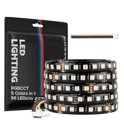 SEZO 5050 RGBCCT LED Streifen lichter 5 in 1 RGB+Warmweiß 3000K-6000K 24V 5M 96LEDs/M IP65 Wasserdicht RGBW RGBWW Superhelles led band für die Beleuchtung zu Hause und im Schlafzimmer SEZO 5050 RGBCCT LED Streifen lichter 5 in 1 RGB+Warmweiß 3000K-6000K 24V 5M 96LEDs/M IP65 Wasserdicht RGBW RGBWW Superhelles led band für die Beleuchtung zu Hause und im Schlafzimmer von SEZO