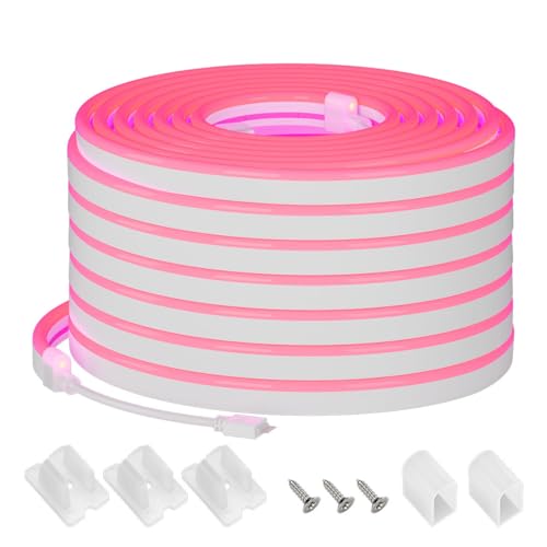 SEZO 5M Flexibel Neon LED Streifen RGB 108LEDs/M 14W/M DC24V 8mm Breite IP67 Wasserdichte DIY Ledband für Außen und Innen Aussenbereich Heim Küche Dekoration von SEZO