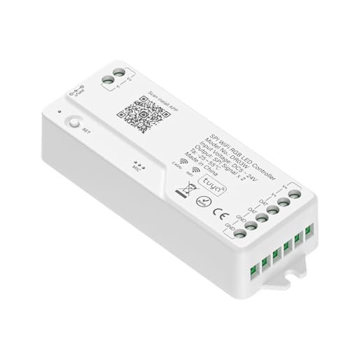 SEZO DR03W 2.4G WiFi LED Controller SPI RGB LED Controller Voice Steuerung Kompatibel mit Alexa/Google Home/Tuya Smart Life APP Steuerung für SMD COB RGB IC LED Streifen RC03RFB Remote DC5-24V SEZO DR03W 2.4G WiFi LED Controller SPI RGB LED Controller Voice Steuerung Kompatibel mit Alexa/Google Home/Tuya Smart Life APP Steuerung für SMD COB RGB IC LED Streifen RC03RFB Remote DC5-24V von SEZO