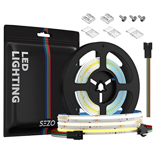 SEZO FCOB CCT WS2811 IC Hohe Dichte LED Streifen Pixeladressierbare 2700K-6000K COB CCT+ IC LED Strip 3M 576LEDs/M 10W/M DC24V IP30 für DIY Dekoration (SPI LED Controller Separat Erhältlich) von SEZO