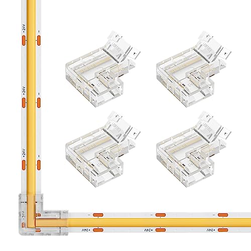 SEZO FCOB Gapless L-Shaped Verbinder Kit 4PCS L-Form Eckverbinder Transparente Unverdrahtete Connector Geeignet für 2PIN 8mm COB LED Streifen Lötfreie und Terminal Extension Steckverbinder SEZO FCOB Gapless L-Shaped Verbinder Kit 4PCS L-Form Eckverbinder Transparente Unverdrahtete Connector Geeignet für 2PIN 8mm COB LED Streifen Lötfreie und Terminal Extension Steckverbinder von SEZO
