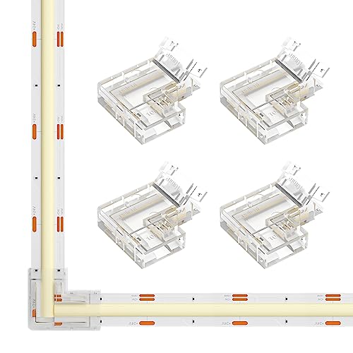 SEZO FCOB Gapless L-Shaped Verbinder Kit 4PCS L-Form Eckverbinder Transparente Unverdrahtete Connector Geeignet für 3PIN 10mm COB CCT LED Streifen Lötfreie und Terminal Extension Steckverbinder SEZO FCOB Gapless L-Shaped Verbinder Kit 4PCS L-Form Eckverbinder Transparente Unverdrahtete Connector Geeignet für 3PIN 10mm COB CCT LED Streifen Lötfreie und Terminal Extension Steckverbinder von SEZO