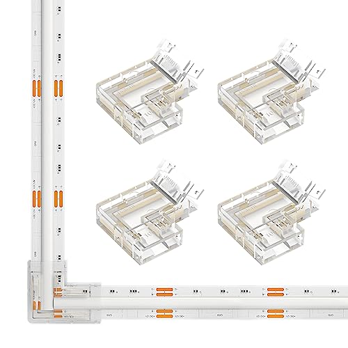 SEZO FCOB Gapless L-Shaped Verbinder Kit 4PCS L-Form Eckverbinder Transparente Unverdrahtete Connector Geeignet für 4PIN 10mm COB RGB LED Streifen Lötfreie und Terminal Extension Steckverbinder SEZO FCOB Gapless L-Shaped Verbinder Kit 4PCS L-Form Eckverbinder Transparente Unverdrahtete Connector Geeignet für 4PIN 10mm COB RGB LED Streifen Lötfreie und Terminal Extension Steckverbinder von SEZO