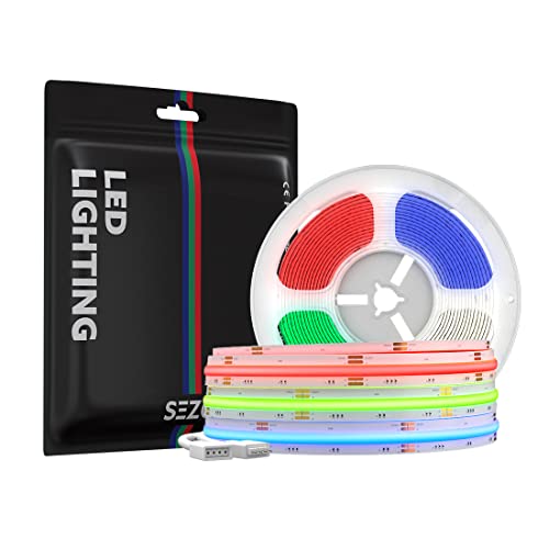 SEZO FCOB RGB LED Streifen COB RGB Flexible Hohe Dichte LED Strip 3M 840LED/M 16W/M DC24V 10mm Breite Multicolor IP30 Nicht-Wasserdicht für Schlafzimmer Küche TV Party DIY Heimdekoration SEZO FCOB RGB LED Streifen COB RGB Flexible Hohe Dichte LED Strip 3M 840LED/M 16W/M DC24V 10mm Breite Multicolor IP30 Nicht-Wasserdicht für Schlafzimmer Küche TV Party DIY Heimdekoration von SEZO