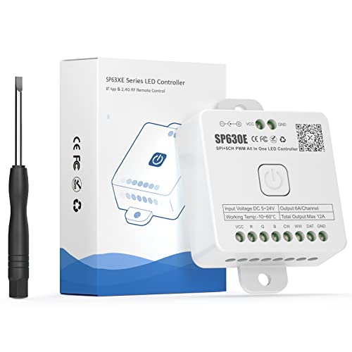 SEZO SP630E Bluetooth LED Controller 12-in-1 2.4G DC5V-24V Kompatibel mit 5CH PWM Monochrome RGB RGBW oder SPI TTL IC LED Streifen WS2812B SK6812 WS2811 FCOB CCT Streifen Steuerung Musik Modell SEZO SP630E Bluetooth LED Controller 12-in-1 2.4G DC5V-24V Kompatibel mit 5CH PWM Monochrome RGB RGBW oder SPI TTL IC LED Streifen WS2812B SK6812 WS2811 FCOB CCT Streifen Steuerung Musik Modell von SEZO
