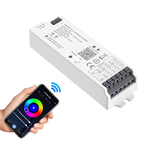 SEZO WB5 5in1 WiFi Bluetooth LED Controller Auto-Synchronisation Kompatibel mit Alexa/Google Home/Tuya Smart Life APP Steuerung für Monochrome RGB RGBCCT RGBW LED Streifen DC12-24V von SEZO