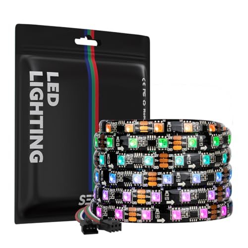 SEZO WS2811 RGB IC LED Streifen 5M 60LEDs/M DC12V 100 Pixels Adressierbar Licht Strip Breite 10mm Dimmbar Traumfarbe Lichtleiste IP65 Wasserdicht PCB Schwarz für Inneneinrichtung DIY Projekte SEZO WS2811 RGB IC LED Streifen 5M 60LEDs/M DC12V 100 Pixels Adressierbar Licht Strip Breite 10mm Dimmbar Traumfarbe Lichtleiste IP65 Wasserdicht PCB Schwarz für Inneneinrichtung DIY Projekte von SEZO
