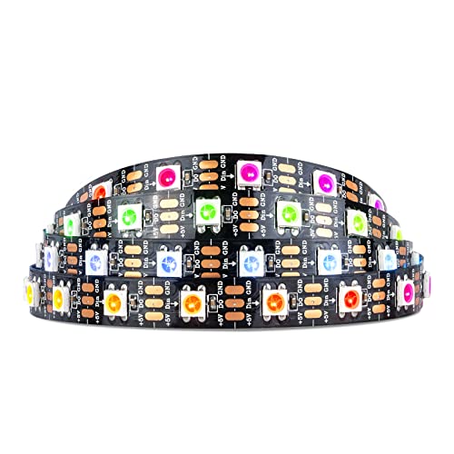 SEZO WS2812B ECO LED Streifen 1M 60 LEDs DC5V Individuell Adressierbar SMD5050 Traumfarbe Lichtleiste Legierte Drähte IP30 Nicht-Wasserdicht PCB Schwarz für Inneneinrichtung DIY Projekte(WS2812E) SEZO WS2812B ECO LED Streifen 1M 60 LEDs DC5V Individuell Adressierbar SMD5050 Traumfarbe Lichtleiste Legierte Drähte IP30 Nicht-Wasserdicht PCB Schwarz für Inneneinrichtung DIY Projekte(WS2812E) von SEZO