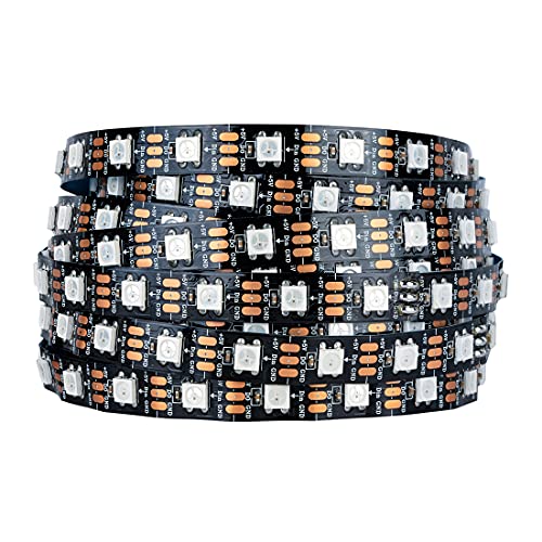 SEZO WS2812B ECO LED Streifen 5M 300 LEDs DC5V Individuell Adressierbar SMD5050 Traumfarbe Lichtleiste Legierte Drähte IP30 Nicht-Wasserdicht PCB Schwarz für Inneneinrichtung DIY Projekte(WS2812E) SEZO WS2812B ECO LED Streifen 5M 300 LEDs DC5V Individuell Adressierbar SMD5050 Traumfarbe Lichtleiste Legierte Drähte IP30 Nicht-Wasserdicht PCB Schwarz für Inneneinrichtung DIY Projekte(WS2812E) von SEZO